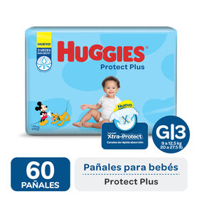 PAÑAL HUGGIES PROTECT PLUS G x 60